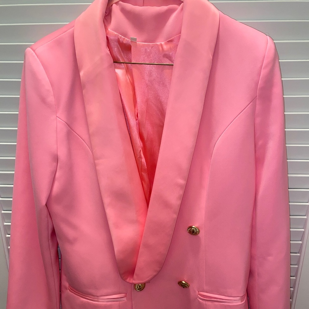 Pink blazer dress